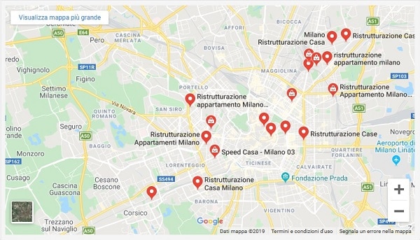 Imprese di ristrutturazione casa Milano Google Maps