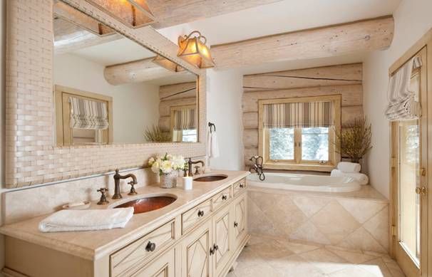 un'idea per un bagno in stile rustico.