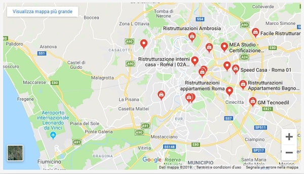 Imprese di ristrutturazione casa Roma Google Maps