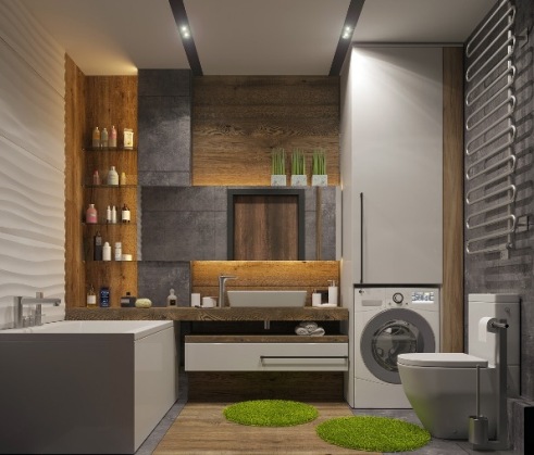 Ristrutturazione bagno Corsico. Render bagno cieco.
