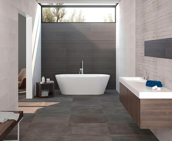 Un render per la ristrutturazione di un bagno a Cuneo.