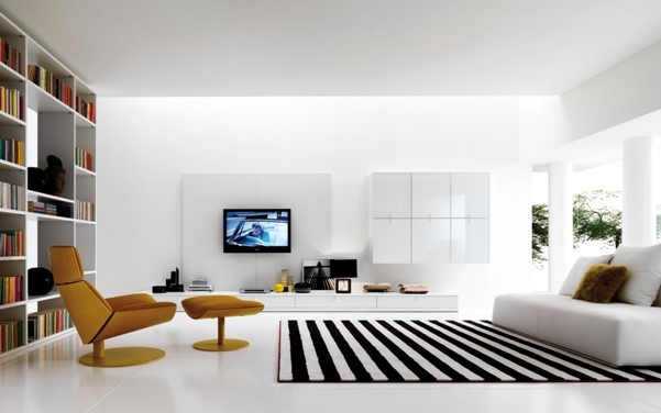 Ristrutturazione casa Corsico. Il render di un soggiorno.