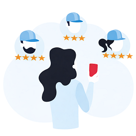 Professionista che confronta le opzioni