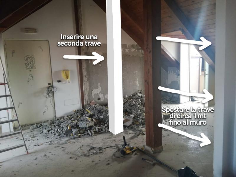 Foto 1 per la domanda: Posso spostare una trave portante di un tetto?