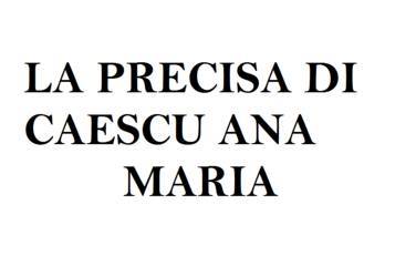 La Precisa Di Caescu Ana Maria
