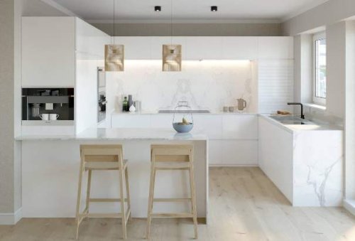 Quali sono i prezzi per ristrutturare casa a Mentana? In questo esempio la cucina di una casa a Mentana ristrutturata per 388,00 € al mq.