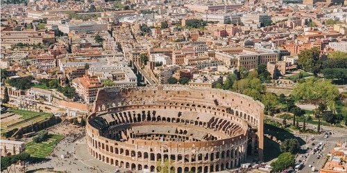 La citt&agrave; di Roma vista dall'alto
