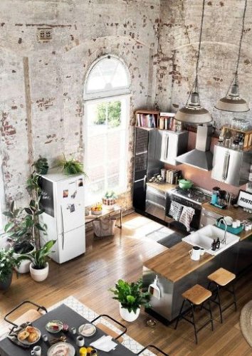 la ristrutturazione in chiave industrial di un immobile a Mantova, eseguita sul progetto di un architetto.