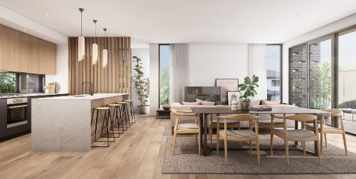 Architetto Paderno Dugnano. Render di una zona living.