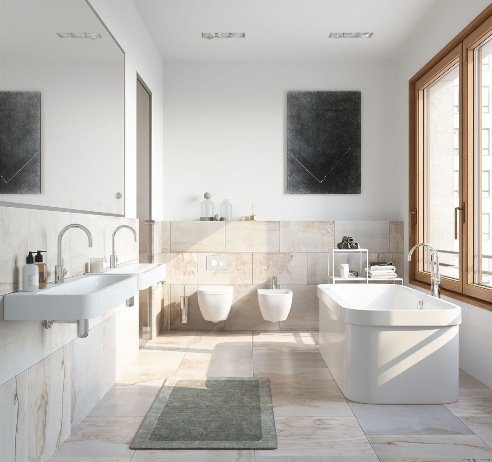 Ristrutturazione bagno Abbiategrasso. Idea per un bagno in marmo