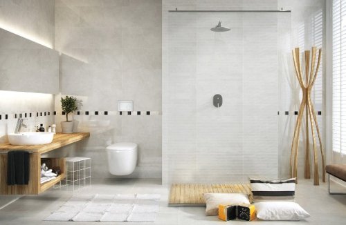 Un bagno in stile minimal a Legnano.