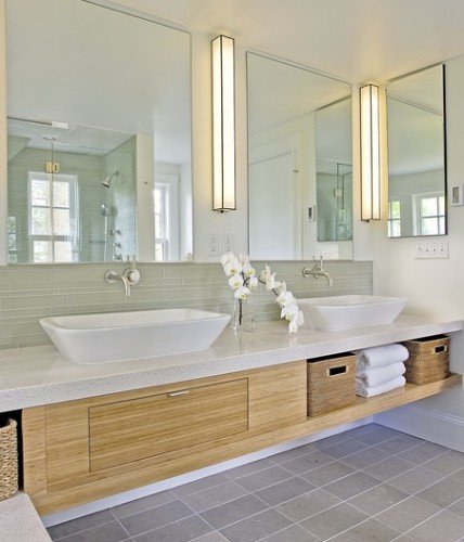 Ristrutturazione bagno Buccinasco. Bagno moderno con doppi lavabi