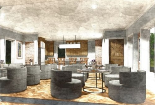 Architetto Corsico. Render per un l'allestimento di un locale.