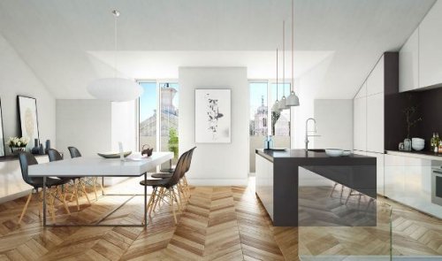 Architetto Parabiago. Il render di una zona giorno.