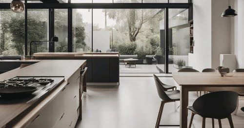 Un esempio di cucina open space per una casa di Brescia.