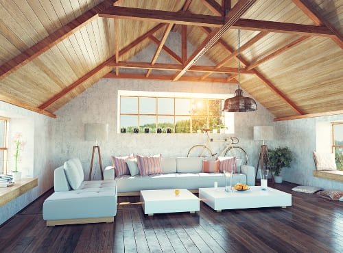 Mansarda ricavata grazie alla sopraelevazione del tetto.