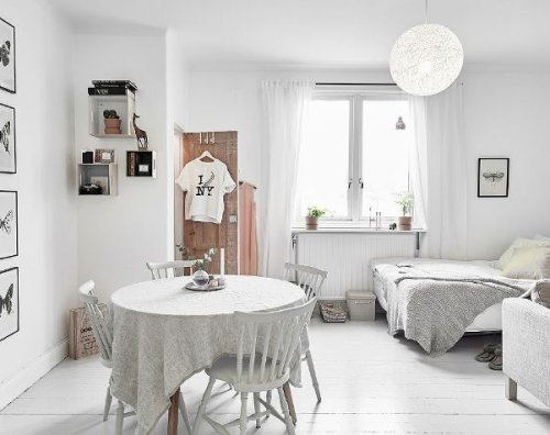 Un monolocale ristrutturato in stile nordico.