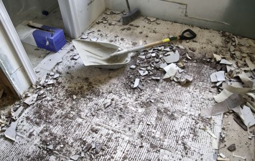 Un pavimento demolito.