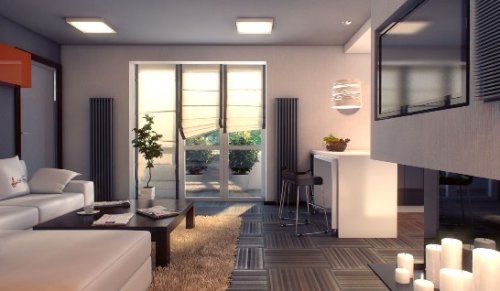 Progettazione interni Bresso. Zona living e zona pranzo.