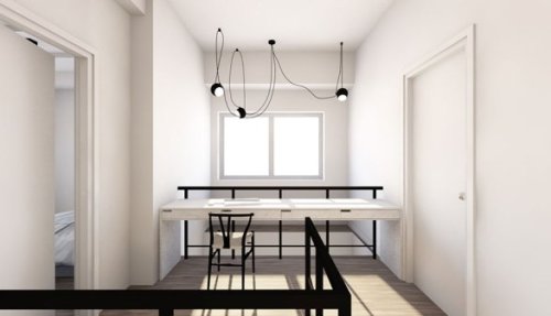 Progettazione interni a Buccinasco. Un render d'interni in stile minimal.