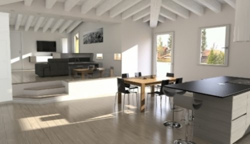 Progettazione interni Cesano Boscone: render di soggiorno.