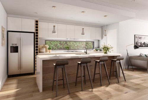 Progettazione interni Cormano: cucina con isola.