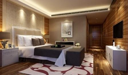 Progettazione interni a Cornaredo. Render di una camera da letto.