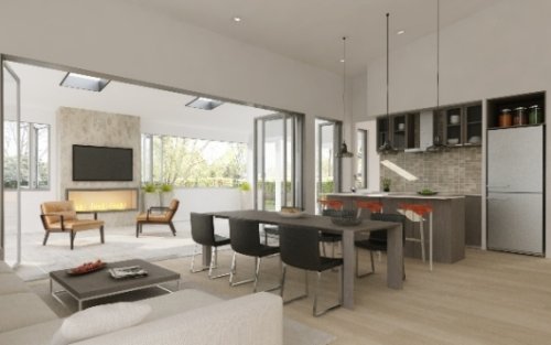 Progettazione interni a Cornaredo. Il progetto di una villa con veranda.