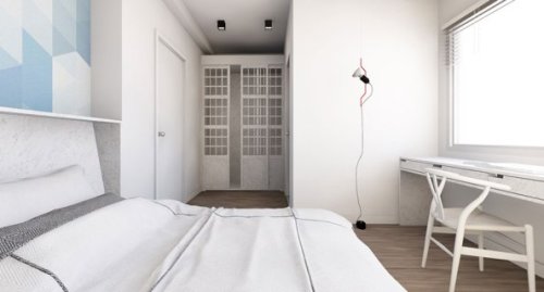 Progettazione interni a Magenta: progetto di camera in stile minimal.
