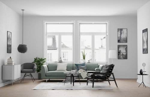 Progettazione d'interni a Parabiago. Un render in pieno stile minimal.