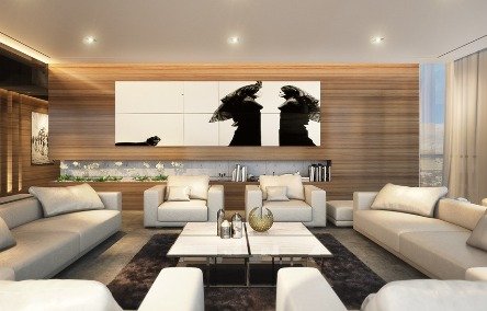 Progettazione interni San Giuliano Milanese. Render di casa in stile moderno.