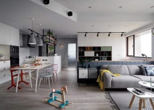 Il render progettuale per la ristrutturazione di una casa nel quartiere Garegnano di Milano.