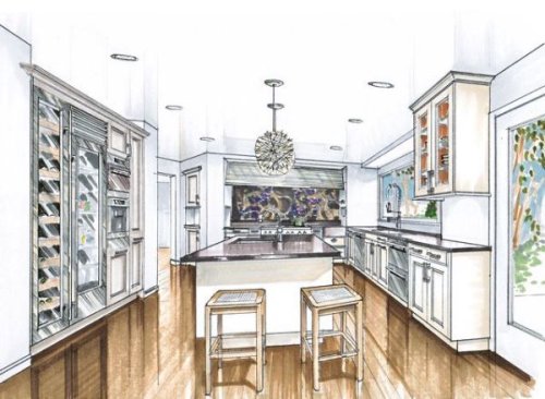 Render di una cucina a Cremona.