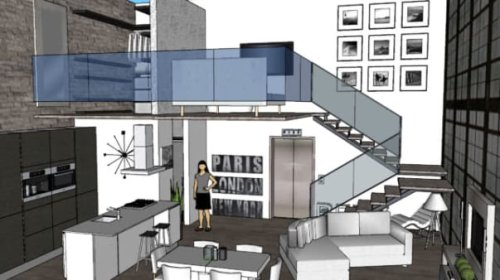 Il render progettuale relativo alla ristrutturazione totale di una casa.