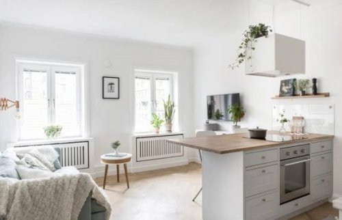 Il render per la ristrutturazione di un monolocale nel quartiere Lampugnano a Milano.