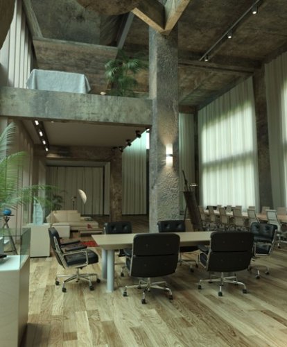 Render tridimensionale ufficio Monza.