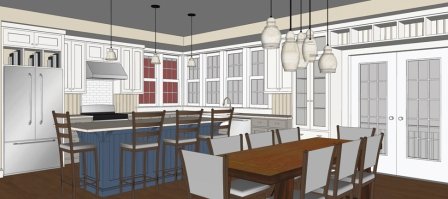 il rendering di un progetto per la ristrutturazione di una casa.