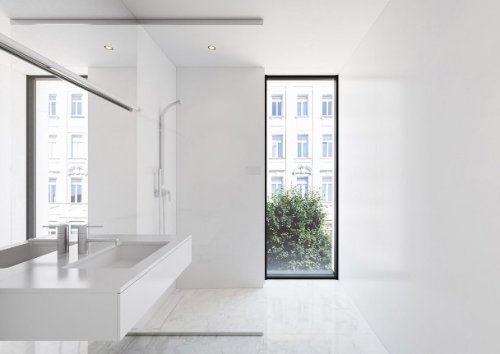 Ristrutturazione bagno Bollate. Render bagno stile minimal.